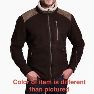 Kuhl ALPENWURX™ FULL ZIP Sherpa Lined Fleece Jacket Black Brown Small